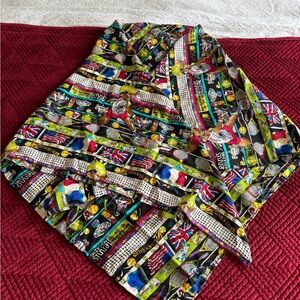 Nicole Miller 41” Silk Tennis Themed Vintage scarf